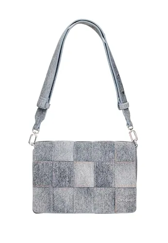 Desigual Yoko Denim Dortmund Across Body Bag - Umhängetasche für Damen in Denim Raw, verstellbar und mit geometrischem Muster – ideal für den Freizeitlook!
