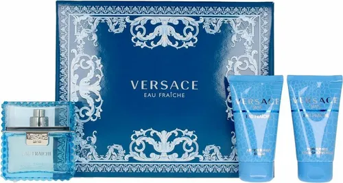 Versace Man Eau Fraiche Geschenkset 50ml EDT & 50ml DG & 50ml ASB - Herren Geschenkset mit 50ml Eau de Toilette, 50ml Deodorant und 50ml After Shave Balsam – perfekt für stilbewusste Männer, die Frische und Eleganz suchen.