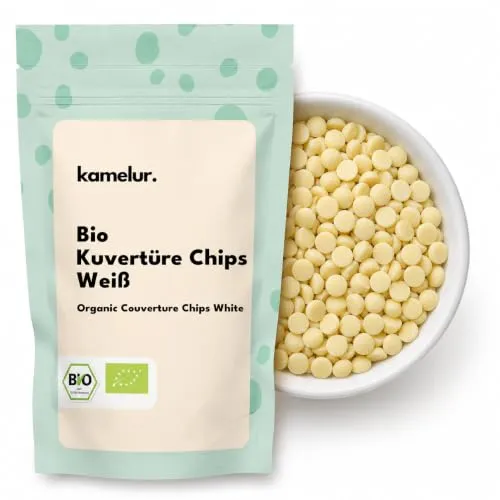 Kamelur 1kg Bio Kuvertüre Weiße Chips