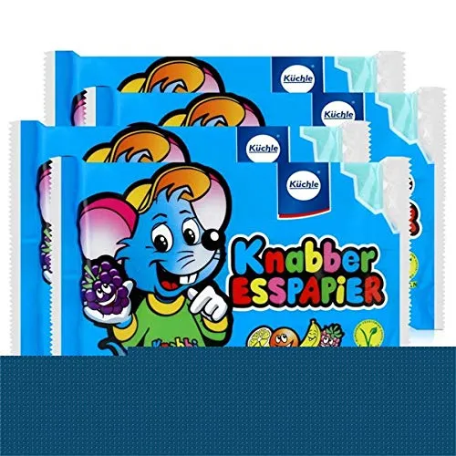 Küchle Knabber Esspapier blau Tutti Frutti Geschmack 25g Essoblaten (4er Pack)