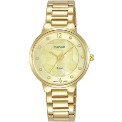 Pulsar PH8516X1 Damenuhr 30mm - Elegante Quarzuhr - Damenuhr mit 30mm Gehäuse, 5ATM wasserdicht, elegantes Perlmutt-Zifferblatt und goldfarbenem Edelstahlarmband - perfekt für stilbewusste Frauen.