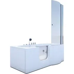 Seniorendusche und Wanne mit Whirlpool S12D-TH-WP-L