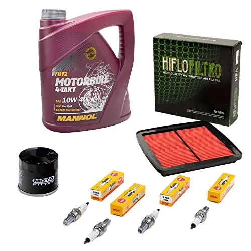 Wartungspaket Öl 4L + Luftfilter + Ölfilter + Zündkerzen für Suzu ki RF 600 R RF 900 R GN76B GT73B Bj 1993-1997