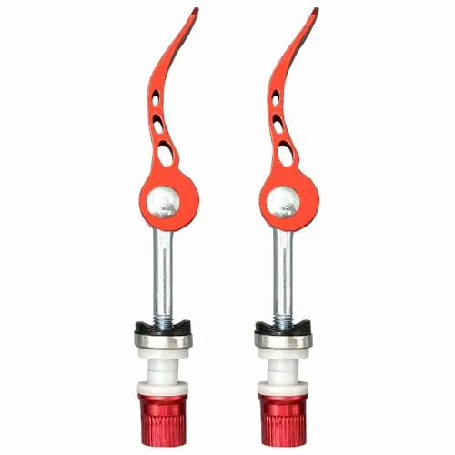 DAZISEN Fahrrad Schnellspanner - Schnelle Veröffentlichung Fahrrad Sattelstützenklemme Leicht und Langlebig,Rot (2 Stück),60 * 65mm