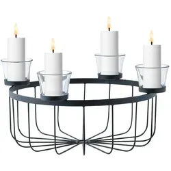 Marrakesch Kerzenständer Usha Schwarz – Moderner Adventskranz - Kerzenständer Usha Schwarz, vielseitig und elegant – ideal für Advent und ganzjährige Deko. Hochwertiges Metalldesign für eine gemütliche Atmosphäre in jedem Raum.