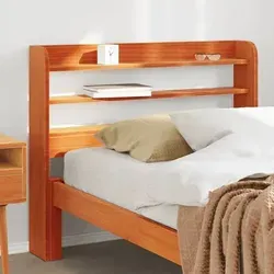 vidaXL Kopfteil mit Ablagen Wachsbraun 100 cm aus massivem Kiefernholz
