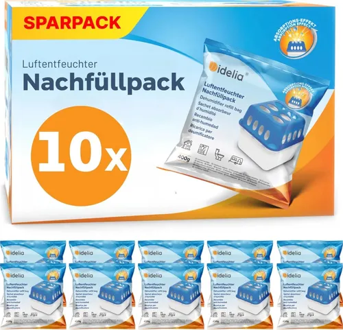 Idelia® 10x Luftentfeuchter Granulat 400g von Idelia