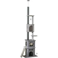 PawHut Kratzbaum - Multifunktionale Katzenoase - Kratzbaum aus Spanplatte mit Sisal und Plüsch, bietet 5 Ebenen für Spiel und Ruhe. Ideal für aktive Katzen, die einen sicheren Rückzugsort suchen.