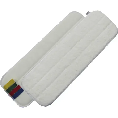 ReinigungsBerater Wischmop weiß für Trockenreinigung 44 x 13 cm VELCRO Mikrofaserbezug mit Farbkodierung & Klettrücken 601.500.001