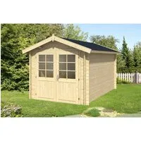 Alpholz Gerätehaus Holz Bremen-28 C, 270x420 cm - Geräteschuppen mit extra breiter Doppeltür (182 x 184 cm) und 28 mm Wandstärke, ideal für die Aufbewahrung von Gartenutensilien und Werkzeugen.