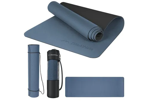 EliteAthlete Yogamatte - Rutschfest & Gepolstert für Fitness und Pilates - Sportmatte aus hochwertigem TPE-Material, ideal für Yoga, Pilates und Gymnastik. Inkl. Tragetasche und Gurt für einfachen Transport. Perfekte Polsterung mit 6 mm Dicke.