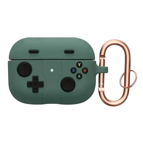 kwmobile Hülle kompatibel mit Apple Airpods Pro 2 Hülle - Silikon Kopfhörer Schutzhülle Case Cover Grün Schwarz