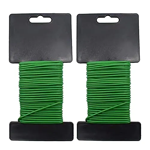 Taasmoog 2 x 10m Gartendraht, Blumendraht Bindedraht Pflanzendraht für den Garten Bündeln von Pflanzen (Grün, 2,5 mm)