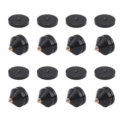 Aboiledy 8 Set Lautsprecherständer FüßE FußPolster Spikes Aluminiumlegierung Metallspikes Bodenfuß Nagel Shockproof Base Pad HiFi Speaker Audio Amplifier CD