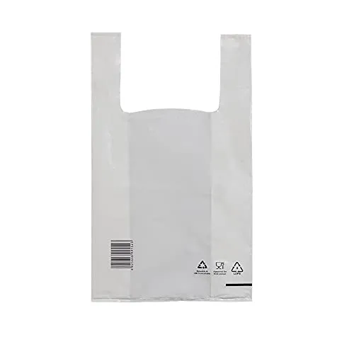 1.000 Stk. Hemdchenbeutel 28+14x48 cm weiß LDPE COEX 50my | Knotenbeutel aus 80% Recycling-Granulat | HUTNER