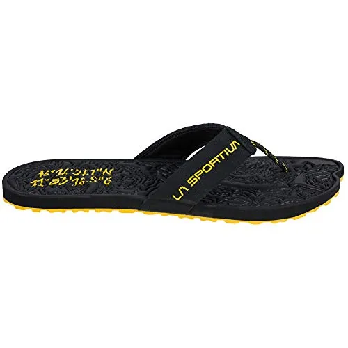 La Sportiva Jandal black/yellow (K00Y00) 41 - Bequeme Flip Flops für den Sommer - Wanderschuhe: Bequemer Flip Flop, ideal zum Relaxen nach dem Bergsteigen, inspiriert von Kletterschuhen mit optimalem Halt und Komfort.