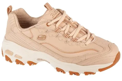 SKECHERS D'LITES-GOOD NEUTRAL Damen Sneaker, Gr. 40, beige - Modische Chunky Sneaker aus Leder mit komfortablem Memory Foam für optimalen Tragekomfort und Dämpfung, ideal für den Alltag.