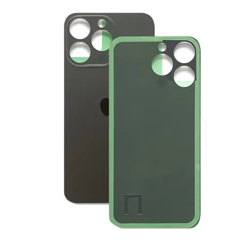 SVV Backcover (Akkudeckel) passend für iPhone 15 Pro Max. Ersatzrückglas mit vergrößertem Kameraloch für einfache Montage. OEM (Schwarz)