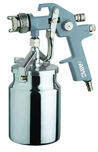 ABAC Lackierpistole G-551A, Druckluft Farbsprühgerät, Spritzpistole/Sprühpistole mit 1 L Saugbecher, Ø 1,5 mm Spritzdüse, Rund- oder Flachstrahl, max. Druck 4 Bar