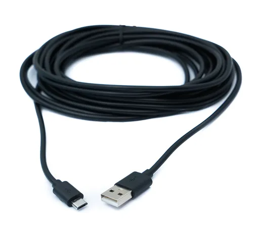 USB 2.0 Kabel 5 m Micro B Stecker zu Typ A Stecker Adapter in Schwarz