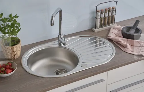 Respekta Cansas Edelstahl Spülbecken 77 x 48 cm - Sanitäranlagen & Zubehör, hochwertige Edelstahlspüle mit großer Abtropffläche, ideal für Unterschränke ab 50 cm Breite und pflegeleicht für langlebige Nutzung.