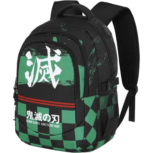 Demon Slayer Sutoriku-Plus Running Rucksack - Tagesrucksäcke mit 32 L Kapazität, 3 Fächern und USB-Anschluss – ideal für Sport und Alltag, aus flüssigkeitsabweisendem Material für optimale Langlebigkeit.