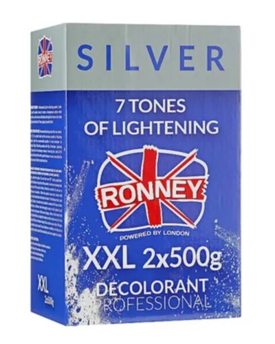 Ronney Silver Haaraufheller XXL 1 kg - Aufhellung bis 7 Töne - Haaraufheller in Pulverform für alle Haartypen, ideal für intensive Aufhellung. Mit 1000 g Inhalt für langanhaltende Ergebnisse. Perfekt für kreative Farbveränderungen!