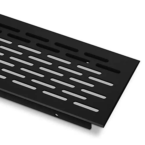 SOTECH Lüftungsgitter Lochgitter Belüftungsgitter Oval - schwarz - 250 mm Türlüftung Belüftung Türbelüftung