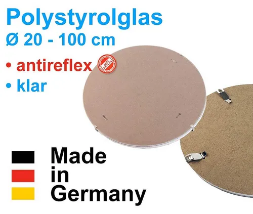 Runder Bilderhalter mit Kunstglasrahmenloser Bildträger