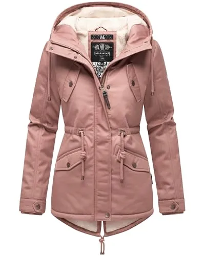 MARIKOO Damen Winterjacke Manolya Terracotta Gr. L - Funktionsjacke mit kuscheligem Teddyfutter, ideal für den Winter und perfekt kombinierbar für verschiedene Outfits.
