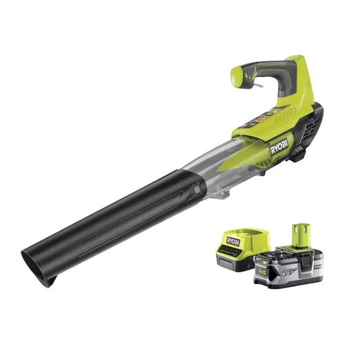 Ryobi ONE+ Akku-Laubbläser OBL18JB - 18V - 4Ah - Laubgeräte mit 160 Km/h Blasgeschwindigkeit, kabellos und leistungsstark – ideal für effizientes Laubblasen im Garten.