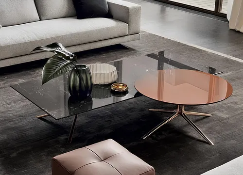 Couchtisch Design Metall Marmor Rund Gold Italien Möbel Tisch Wohnzimmer Tische