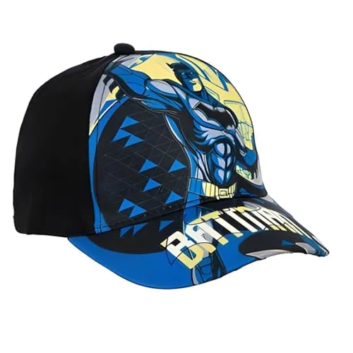 Batman Kinder Basecap Gr. 52–54 – Batman Classic Jungen Baseballkappe/Mütze aus 100% Baumwolle (Print 100% Polyester) – Schwarz oder Blau, Bekleidungsgröße: 52, Farbe: Schwarz