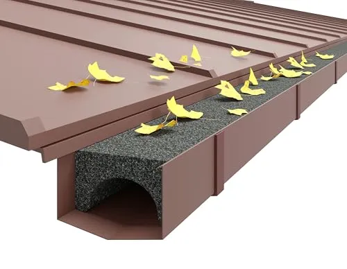 Homlando Dachrinnenfilter 125 mm Schaumstoff Optimum 10 Laufmeter 8 Stück im Set für rechteckige Rinnen Standard Dachrinnenschutz, Regenrinnen Laubschutz