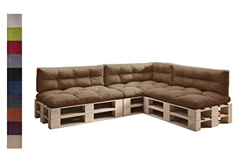 sunnypillow Palettenkissen Set - 7er Palettenauflage 120 x 80 für Gartenmöbel - Die sunnypillow Palettenkissen bieten optimalen Sitzkomfort und sind ideal für entspannte Stunden im Garten. Mit robustem Bezug und ergonomischer Füllung sind sie pflegeleicht und langlebig.