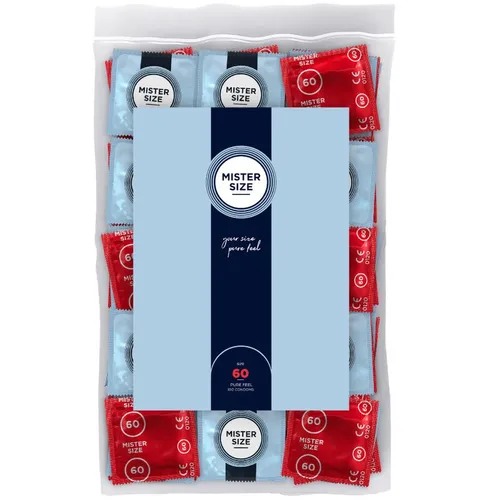 MISTER SIZE Kondome XL (60mm) - Kondome mit 60 mm nominaler Breite, extra dünn (0,05 mm) für ein besonders gefühlsechtes Erlebnis. Ideal für den optimalen Sitz und höchsten Genuss – Sicherheit und Vergnügen vereint!