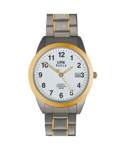 UMR Ruhla Quarzuhr Titan Damenuhr Elegance 1310-9 - Elegante Damenuhr mit Titanband, wasserdicht bis 5 atm und nachleuchtenden Zeigern – perfekt für stilbewusste Frauen.