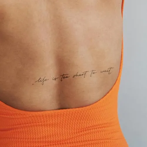 life is too short to wait - Inkster Tattoo | vegane & wasserfeste Temporäre Tattoos für Erwachsene - EU-Kosmetikzertifizierte Farbe - revolutionäres 2 Wochen Tattoo | Premium Klebetattoos