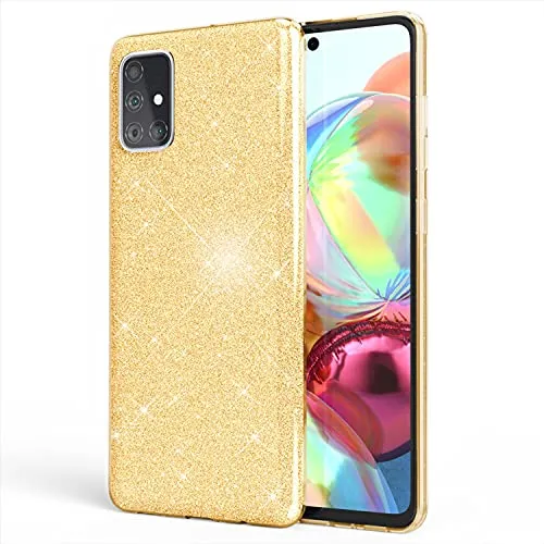 NALIA Glitzerhülle für Samsung Galaxy A71 in gold von NALIA