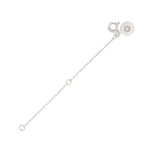 Einzelstück® Halskettenverlängerung I Verlängerungskette I 925 Sterling Silber I Silber Ketten Verlängerung I Extender Echtschmuck Länge 7 cm I Handgefertigtes Unikat (Silber)