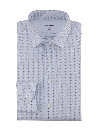 OLYMP Businesshemd 24/7 - Luxor modern fit - Business- & Abendmode für Herren, elegantes Jerseyhemd mit Blüten-Minimal-Dessin für einen modernen Look und hohen Tragekomfort.