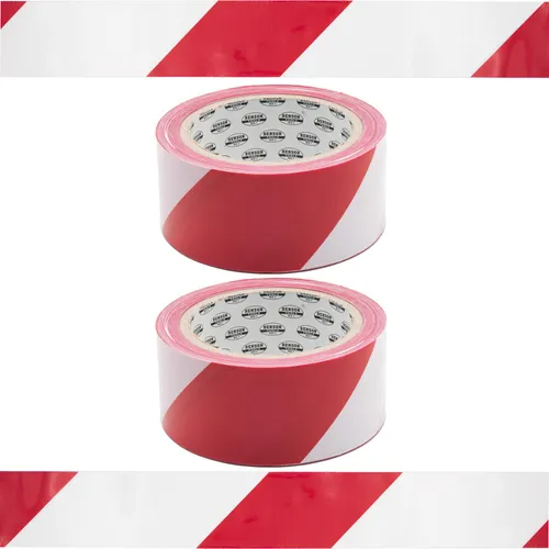 2x Absperrband Trassenband Flatterband Sperrband Warnband Signalband Rot / Weiß