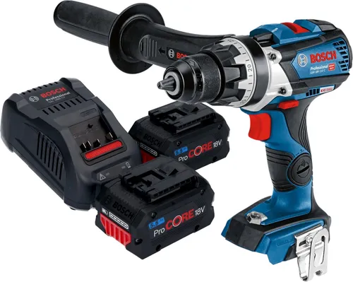 Bosch GSR 18V-110 C Professional Akku Bohrschrauber mit 2 ProCORE Akkus - Kraftvoller 18 V Akku Bohrschrauber mit 110 Nm und 25 Drehmomentstufen. Inklusive 2x 5,5 Ah Akkus und Ladegerät für lange Einsatzzeiten und vielseitige Anwendung.