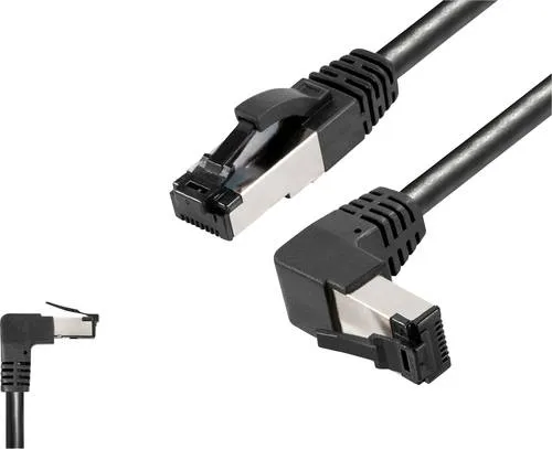 BKL Electronic 144023 RJ45 Patchkabel CAT 8.1 S/FTP 1m Schwarz Halogenfrei 1St.