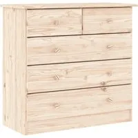 vidaXL Kommode mit 5 Schubladen - Kommode aus hochwertigem Kiefer-Massivholz mit 5 Schubladen für optimalen Stauraum. Ideal für Schlafzimmer oder Büro, bietet rustikales Design und Pflegeleichtigkeit.