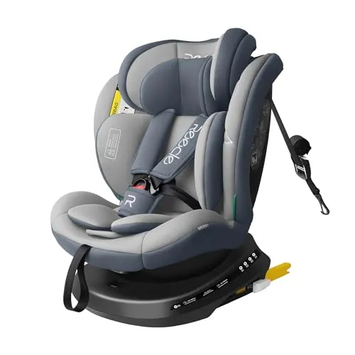 Reecle 360 Drehbar i-Size Kindersitz mit ISOFIX 40-150 cm (0-36 kg) ECE R129 (Grau)