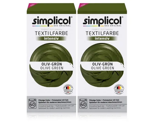 simplicol Textilfarbe Simplicol Textilfarbe intensiv Oliv-Grün - Einfaches Färben (2er Pack)