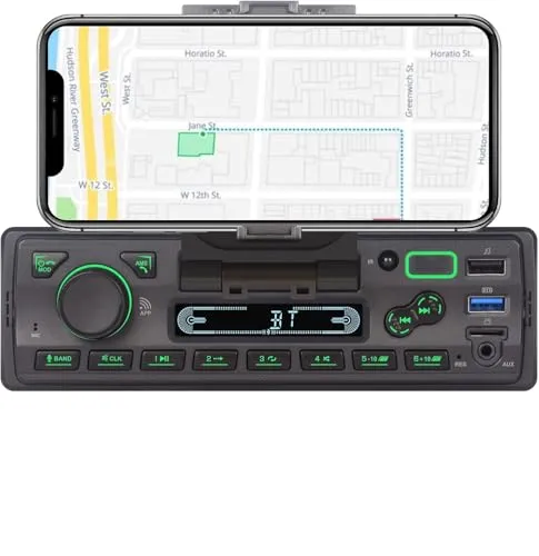 LXKLSZ Autoradio mit Bluetooth Single Din mit APP-Steuerung MP3-Player-Unterstützung Freisprechen/USB/FM/AM/TF/AUX-in/EQ-Set, Autoradio-Empfänger