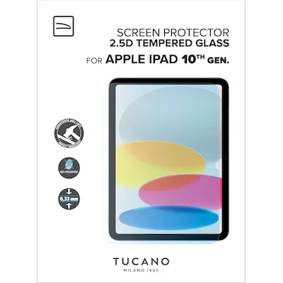 Tucano IPD1022-SP-TG Displayschutzglas - Passend für iPad 10.9 (10. Generation), gehärtetes Glas, kratzfest und fingerabdruckabweisend