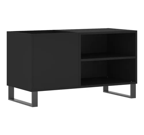 vidaXL Plattenschrank für Schallplatten - Medien-Speichermöbel mit viel Stauraum für LPs, stabiler Oberplatte für Plattenspieler und industriellem Design durch Eisenbeine.